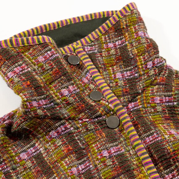 Missoni mixed wool metallic plaid long knit coat - Picture 3 of 9